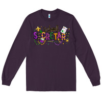 Plum mardi gras school secretary Long Sleeve Tee - texasbilliewilder