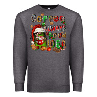 Charcoal Heather coffee is always a good idea Premium Sweatshirt - FaDigitalArtStudio