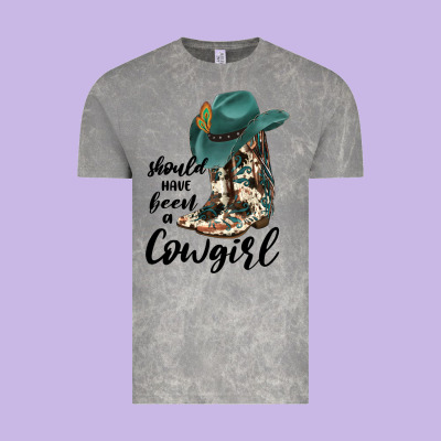Should Have Been A Cowgirl Vintage Tee Designed By Jahusdesignshop