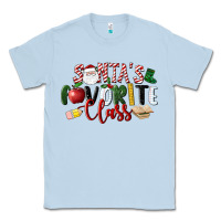 Dusty Blue Santa's Favorite Class Christmas Classic Tee - LillyAllenDesigns