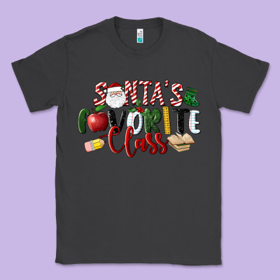 Santa's Favorite Class Christmas Classic Tee Designed By Lillyallendesigns
