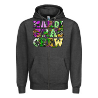 Charcoal Heather mardi gras crew olivia Zipper Hoodie - OliviaCreatesArt