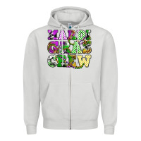 Dove Grey mardi gras crew olivia Zipper Hoodie - OliviaCreatesArt
