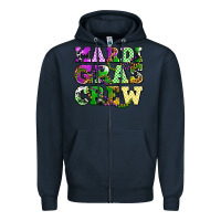 Navy mardi gras crew olivia Zipper Hoodie - OliviaCreatesArt