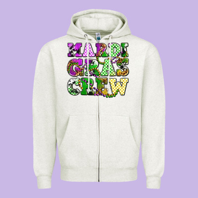 Mardi Gras Crew Olivia Zipper Hoodie Designed By Oliviacreatesart