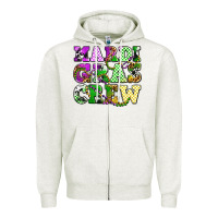 Oatmeal Heather mardi gras crew olivia Zipper Hoodie - OliviaCreatesArt