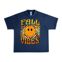 Navy fall vibes smiley face Urban Heavy Tee - BarkalooDesign