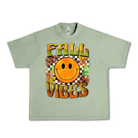 Oil Green fall vibes smiley face Urban Heavy Tee - BarkalooDesign