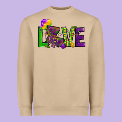 Love Louisiana Heavyweight Sweatshirt Designed By Howdyjamesfarm