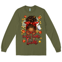 Army Green santa favorite tax specialist afro messy bun Long Sleeve Tee - texasbilliewilder