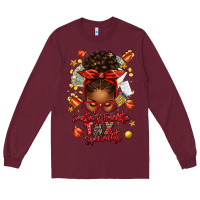 Burgundy santa favorite tax specialist afro messy bun Long Sleeve Tee - texasbilliewilder