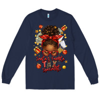 Navy santa favorite tax specialist afro messy bun Long Sleeve Tee - texasbilliewilder