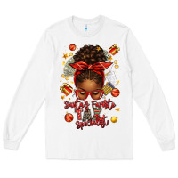 Santa Favorite Tax Specialist Afro Messy Bun Long Sleeve Tee | Teevron