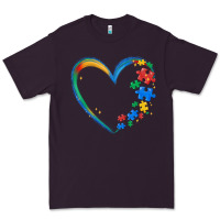 Plum autism heart Premium Tee - MaliasSmallBusiness