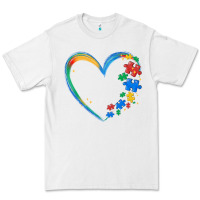 White autism heart Premium Tee - MaliasSmallBusiness