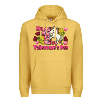 Antique Gold My first Valentine's Day Unicorn Premium Hoodie - FaDigitalArtStudio