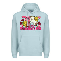 Blue Mist My first Valentine's Day Unicorn Premium Hoodie - FaDigitalArtStudio