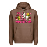 Chestnut My first Valentine's Day Unicorn Premium Hoodie - FaDigitalArtStudio