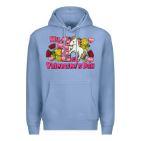 Colony Blue My first Valentine's Day Unicorn Premium Hoodie - FaDigitalArtStudio