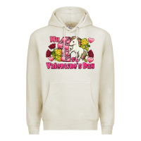 Oatmeal Heather My first Valentine's Day Unicorn Premium Hoodie - FaDigitalArtStudio