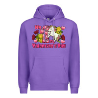Purple My first Valentine's Day Unicorn Premium Hoodie - FaDigitalArtStudio