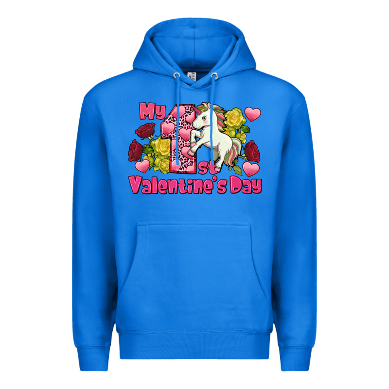 My First Valentine's Day Unicorn Premium Hoodie by FaDigitalArtStudio | Teevron