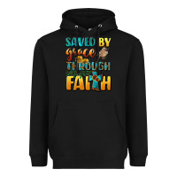 Black saved by grace through faith Heavyweight Hoodie - BundleAndBundleShop