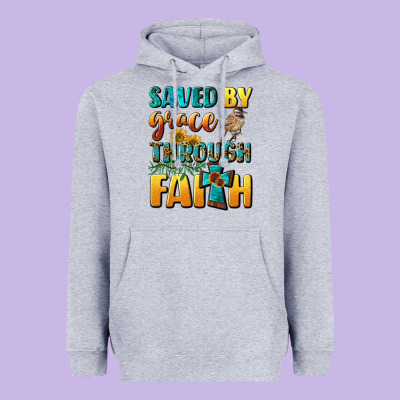 Saved By Grace Through Faith Heavyweight Hoodie Designed By Bundleandbundleshop