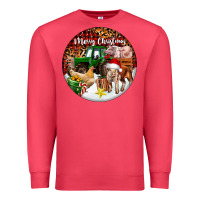Cardinal Merry Christmas Farm Animals Premium Sweatshirt - FaDigitalArtStudio