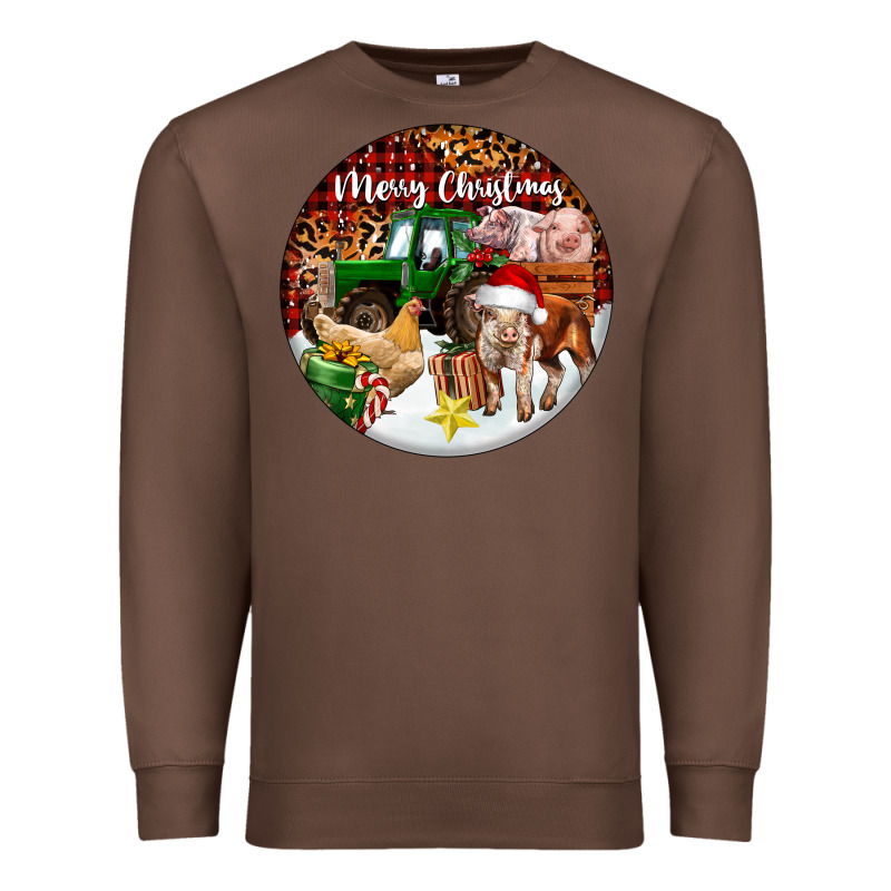 Merry Christmas Farm Animals Premium Sweatshirt by FaDigitalArtStudio | Teevron
