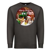 Smoke Merry Christmas Farm Animals Premium Sweatshirt - FaDigitalArtStudio