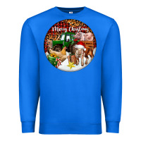 True Royal Merry Christmas Farm Animals Premium Sweatshirt - FaDigitalArtStudio