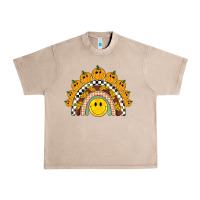 French Oak fall smiley face groovy rainbow Urban Heavy Tee - BarkalooDesign