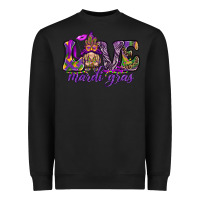 Black Love Mardi Gras with gnome Heavyweight Sweatshirt - HowdyJamesFarm