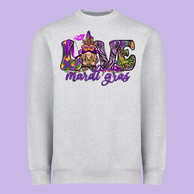 Love Mardi Gras With Gnome Heavyweight Sweatshirt Designed By Howdyjamesfarm
