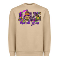 Mushroom Love Mardi Gras with gnome Heavyweight Sweatshirt - HowdyJamesFarm