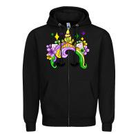 Black unicorn mardi gras olivia Zipper Hoodie - OliviaCreatesArt