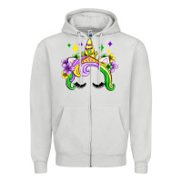 Dove Grey unicorn mardi gras olivia Zipper Hoodie - OliviaCreatesArt