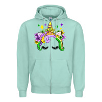 Unicorn Mardi Gras Olivia Zipper Hoodie | Teevron
