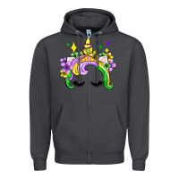 Smoke unicorn mardi gras olivia Zipper Hoodie - OliviaCreatesArt