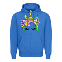 True Royal unicorn mardi gras olivia Zipper Hoodie - OliviaCreatesArt