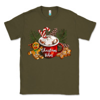 Army Green christmas vibes hot cocoa Classic Tee - LillyAllenDesigns