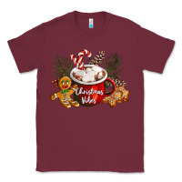 Burgundy christmas vibes hot cocoa Classic Tee - LillyAllenDesigns