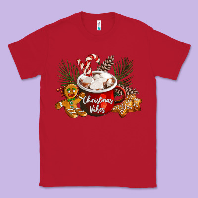 Christmas Vibes Hot Cocoa Classic Tee Designed By Lillyallendesigns