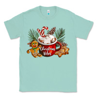 Seafoam christmas vibes hot cocoa Classic Tee - LillyAllenDesigns