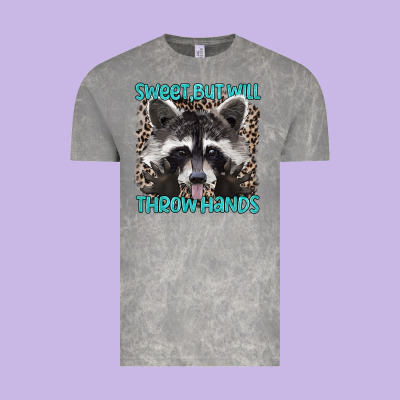 Sweet But Will Throw Hands Vintage Tee Designed By Artiststas
