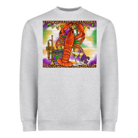 Heather Grey Mardi Gras Crawfish Tumbler Heavyweight Sweatshirt - HowdyJamesFarm