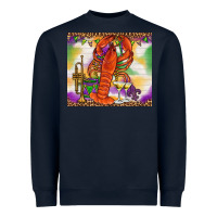 Navy Mardi Gras Crawfish Tumbler Heavyweight Sweatshirt - HowdyJamesFarm