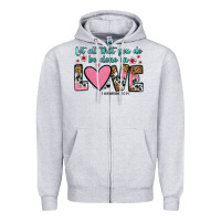 Heather Grey let all that you do be done in love Zipper Hoodie - OliviaCreatesArt