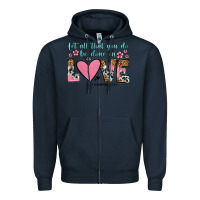 Navy let all that you do be done in love Zipper Hoodie - OliviaCreatesArt
